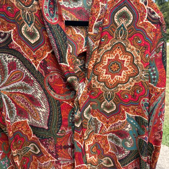 Premise Studio Paisley Blouse - Multicolor Boho Top - M - Picture 5 of 10